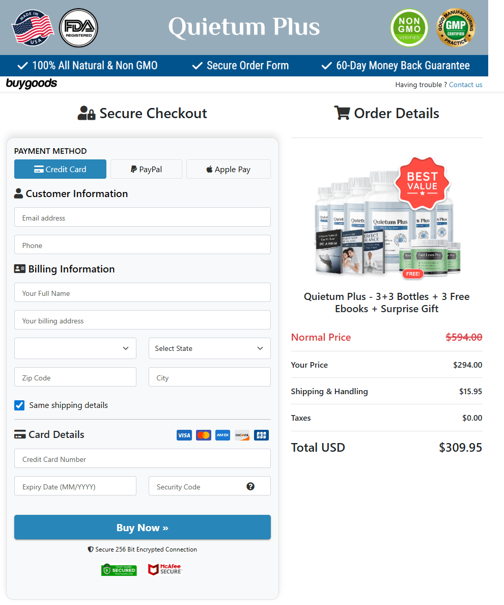 Quietum Plus Checkout Page